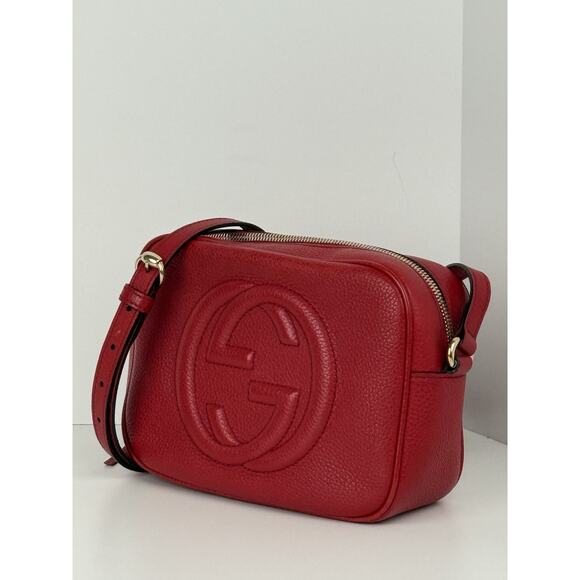GUCCI Soho Disco Red Leather Crossbody Bag - Picture 1 of 16